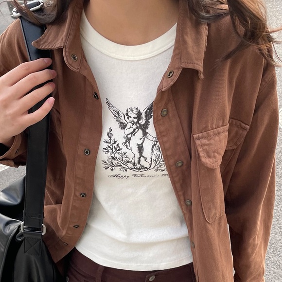 Brandy Melville Jackets & Coats Nwt Brandy Melville Nancy Shirt